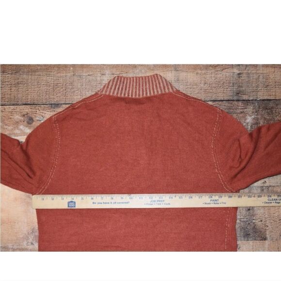 NWT Agave Denim Redwood 1/4 Zip Mock Neck Men's Pocket Sweater - Picture 5 of 11